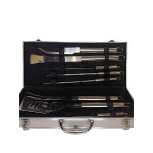 BBQ Tool Set 9pc Stainless Steel Grilling Gift